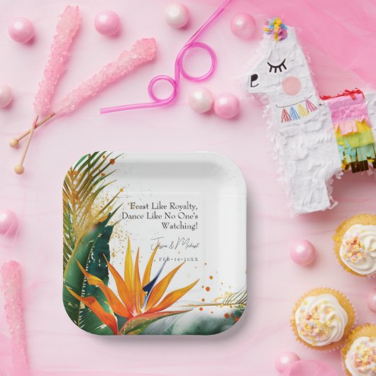 Feest als Royalty Birds of Paradise Bliss Papieren Bordje (Feest)