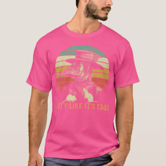 Feest alsof het 1349 Rats Steampunk Medieval Plagu T-shirt