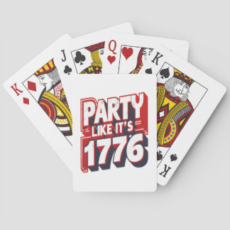 Feest alsof het 1776 grappig citaat pokerkaarten