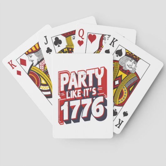 Feest alsof het 1776 grappig citaat pokerkaarten (Achterkant)