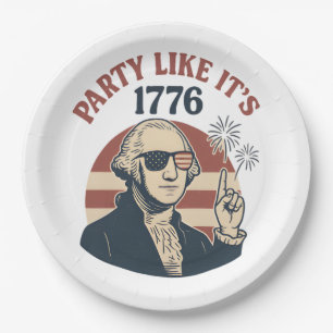 Feest alsof het 1776 is - George Washington Des Papieren Bordje
