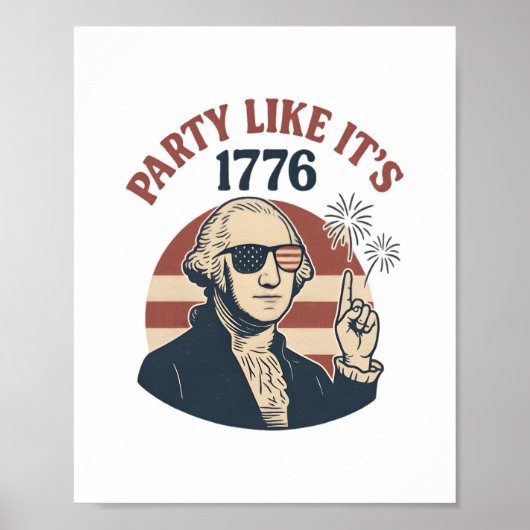 Feest alsof het 1776 is - George Washington Des Poster (Voorkant)