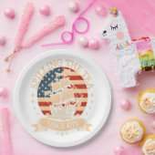 Feest alsof het 1776 is - Retro Patriotic Bow Papieren Bordje (Feest)