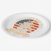 Feest alsof het 1776 is - Retro Patriotic Bow Papieren Bordje (Gekanteld)