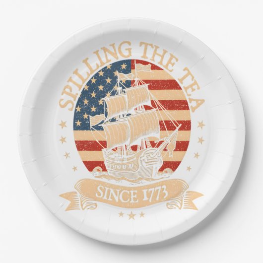 Feest alsof het 1776 is - Retro Patriotic Bow Papieren Bordje (Voorkant)