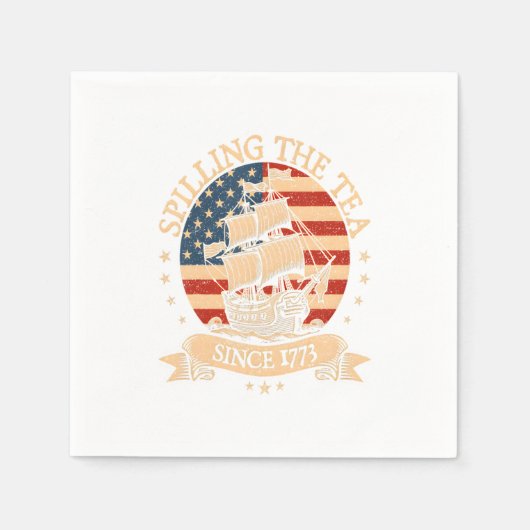 Feest alsof het 1776 is - Retro Patriotic Bow Servet (Voorkant)