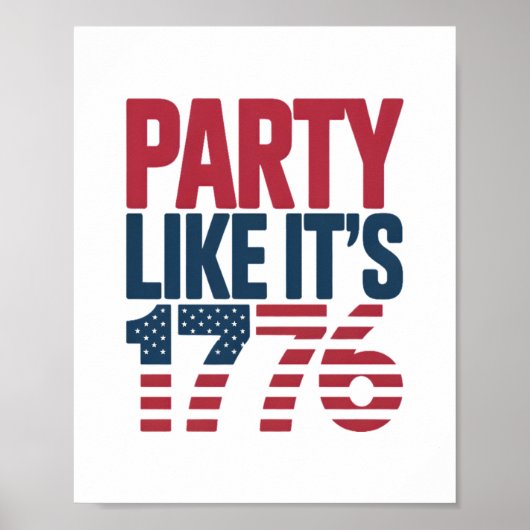 Feest alsof het 1776 virale quote is poster (Voorkant)