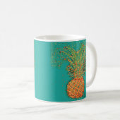 Feest Ananas-Abstracte Ananas op Helder Koffiemok (Voorkant rechts)