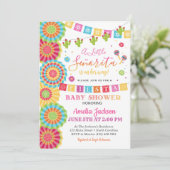 Feest Baby Shower Uitnodiging Meisje Fiesta Shower (Staand voorkant)