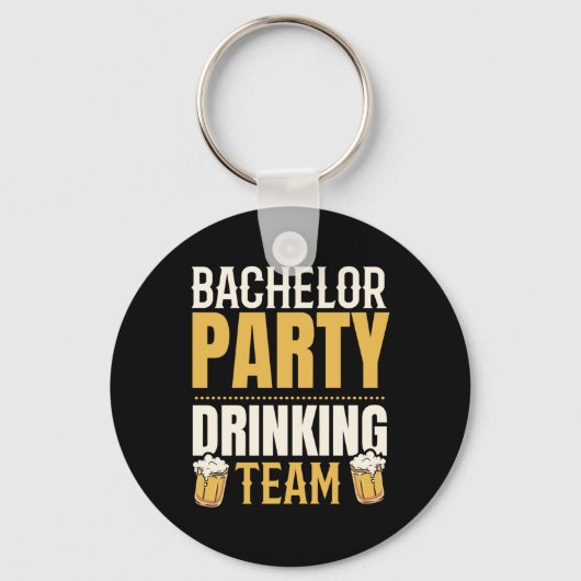Feest Bachelor Drank Team Bruidegom Squad Bruidego Sleutelhanger (Voorkant)