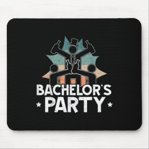 Feest Bachelor Drinken Team Bier Bruid Bruidegom  Muismat