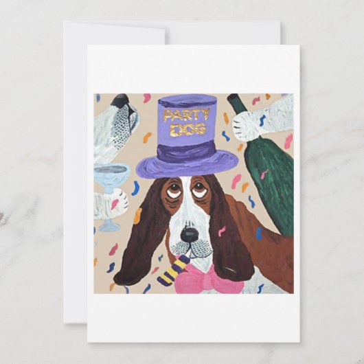 Feest Basset Hound  Kaart (Voorkant)