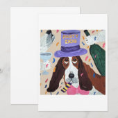 Feest Basset Hound  Kaart (Voorkant / Achterkant)