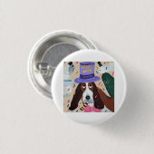 Feest Basset Hound  Ronde Button 3,2 Cm (Voorkant /achterkant)