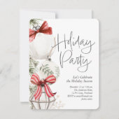 Feest Baubles Holiday Party Feestdagenkaart (Voorkant)