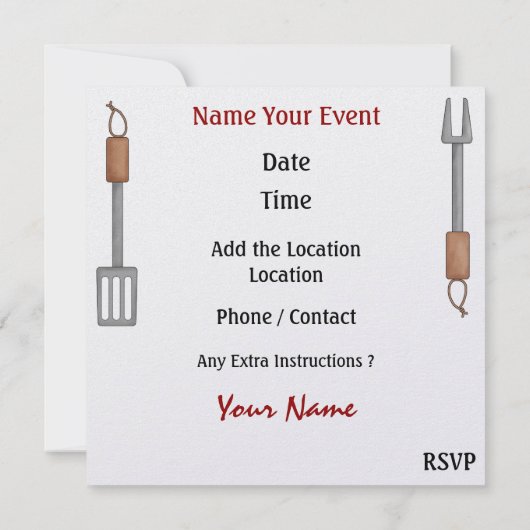 Feest / BBQ ! SRF Kaart (Achterkant)