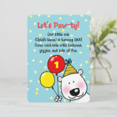 Feest Beer met ballonnen (1e verjaardag) Kaart (Staand voorkant)