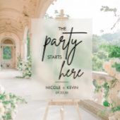 Feest begint hier Bruiloft Welkom Frosted Acryl Bord