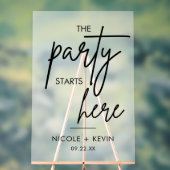 Feest begint hier Bruiloft Welkom Frosted Acryl Bord (Neutraal)