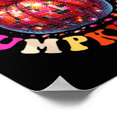 Feest bij de pompoen patch disco pompoen Herfst au Poster (Hoek)