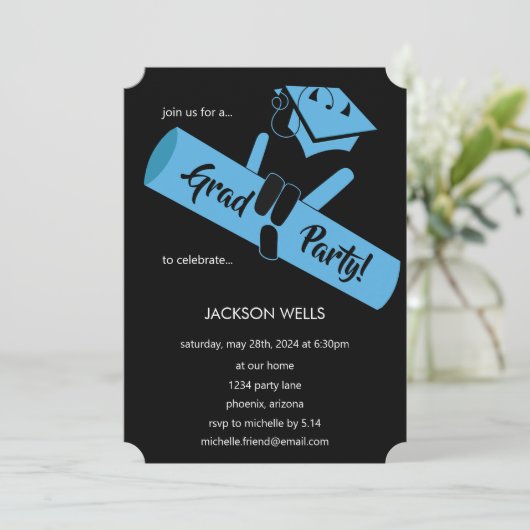 Feest! Blauw Kaart (Staand voorkant)