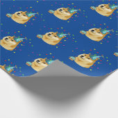 Feest. Blauwe Birthday Dosis Birthday Cadeaupapier (Hoek)