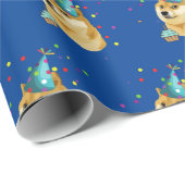 Feest. Blauwe Birthday Dosis Birthday Cadeaupapier (Rol Hoek)