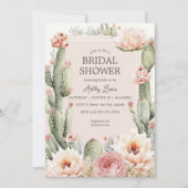 Feest Boho Cactus Bloemen Bruidsmeisjesfeest Kaart (Voorkant)