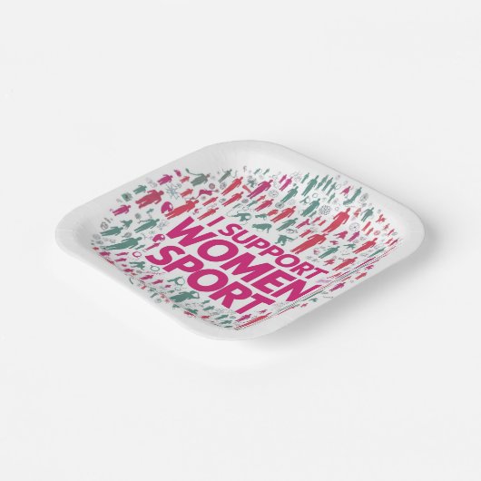 Feest Borden Vieren Vrouwen in Sport Papieren Bordje (Gebogen)