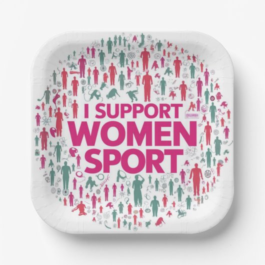 Feest Borden Vieren Vrouwen in Sport Papieren Bordje (Voorkant)