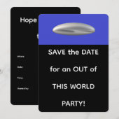 Feest buiten deze wereld SAVE THE DATE Kaart (Voorkant / Achterkant)