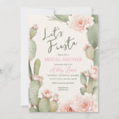 Feest Cactus Boho Bruidsmeisjesfeest Roze bloemen Kaart (Voorkant)