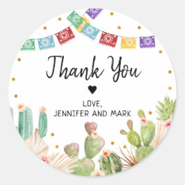 Feest Cactus Boho Bruiloftsborrel Ronde Sticker