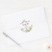 Feest Cactus Boho Bruiloftsfeest Ronde Sticker (Envelop)
