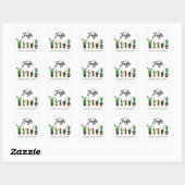 Feest Cactus Bruidsmeisjesfeest Vierkante Sticker (Vel)