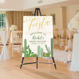 Feest Cactus Goud Script Bruiloft Welkom Foto Afdruk