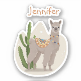 Feest Cactus Lama Sticker