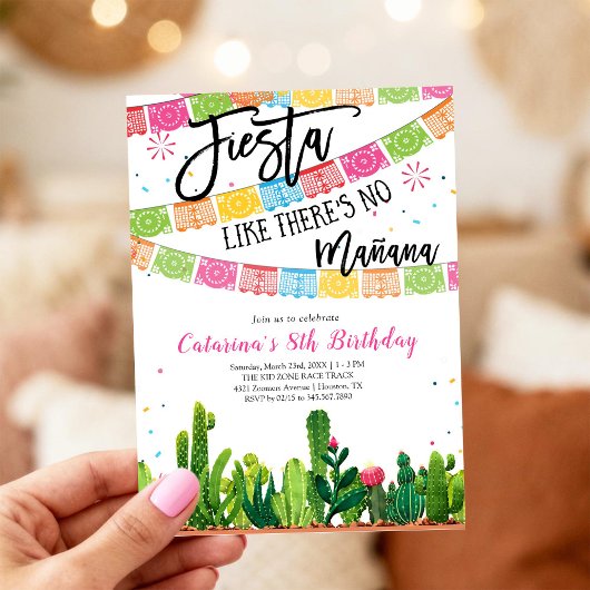 Feest Cactus Mexicaanse Verjaardagsuitnodiging Kaart