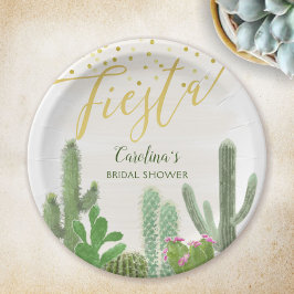 Feest Cactus Taco Over Liefde Bruidsmeisjesfeest Papieren Bordje