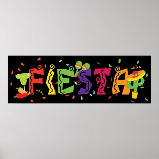 Feest Cinco De Mayo Kleurrijke Feest Banner Poster (Voorkant)