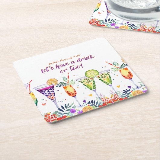 FEEST  Cocktails op Maat Kartonnen Onderzetters (Schuin)