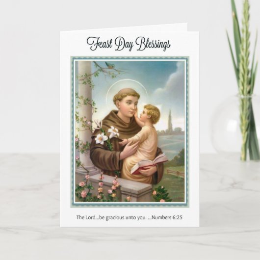 Feest Dag St. Anthony van het Kind Jesus van Padua Kaart (Voorkant)