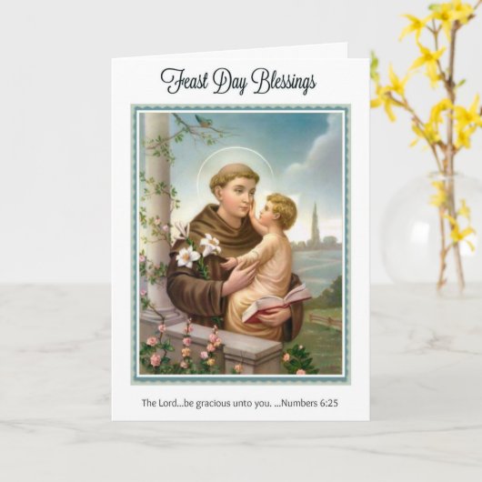 Feest Dag St. Anthony van het Kind Jesus van Padua Kaart (Gele Bloem)