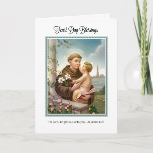 Feest Dag St. Anthony van het Kind Jesus van Padua Kaart (Voorkant)