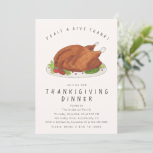 Feest & Dank Roosterkalkoen Thanksgiving Kaart