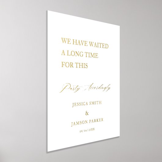 Feest dienovereenkomstig bruiloft welkomstbord folie afdrukken (Laagn)