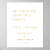 Feest dienovereenkomstig bruiloft welkomstbord folie afdrukken (Voorkant)