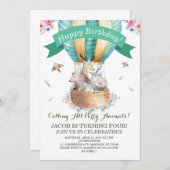 Feest Dieren Heet Luchtballon Gefeliciteerd Kaart (Voorkant / Achterkant)