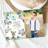 Feest Dieren Jongen Safari Dieren Bedankt Kaart