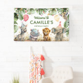 Feest Dieren Jungle Safari Verjaardag Welkom Spandoek (Insitu)